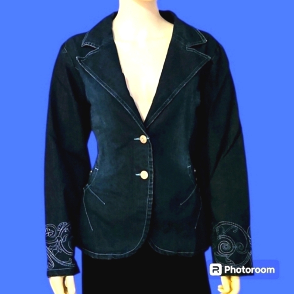 True Vintage 1970s DENIM D GREE Embroidered Denim Western Jacket